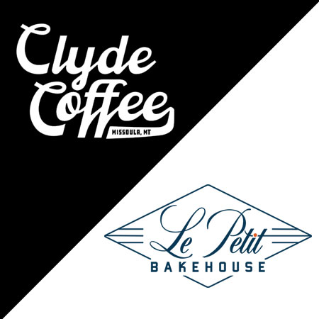 Two logos in the image - Clyde Coffee and Le Petit Bakehouse logos