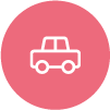 car in pink circle icon