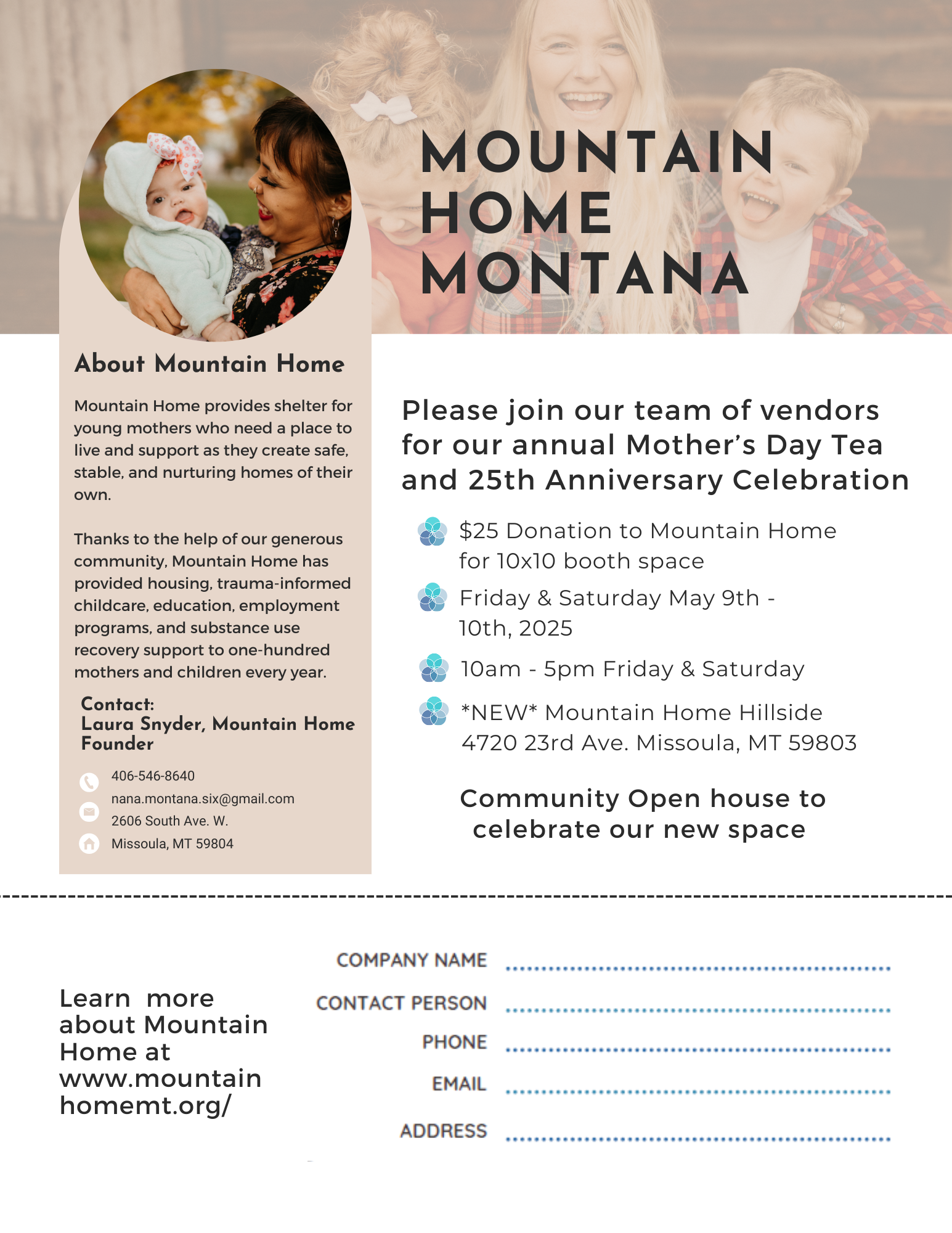 Vendor Application 2025 Mother’s Day Tea